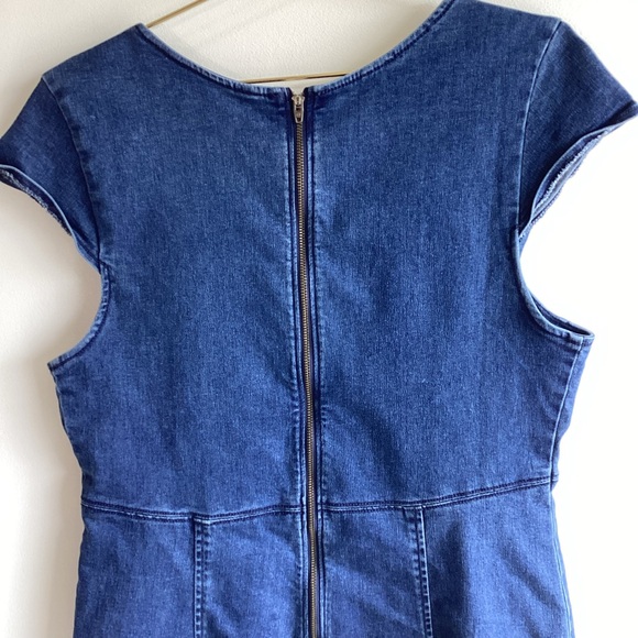 Free People Lia Denim Bodycon Dress Size Large - Picture 5 of 7